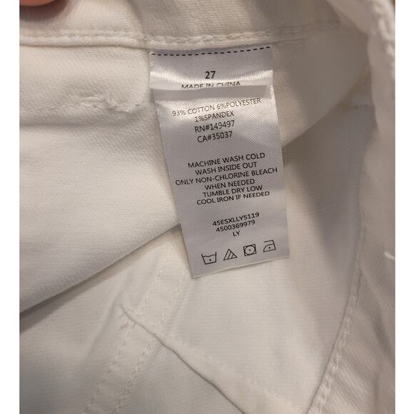 Sam Edelman Maribelle White Denim Midi Skirt Raw Hem Side Slit NWT 27 - Picture 13 of 15